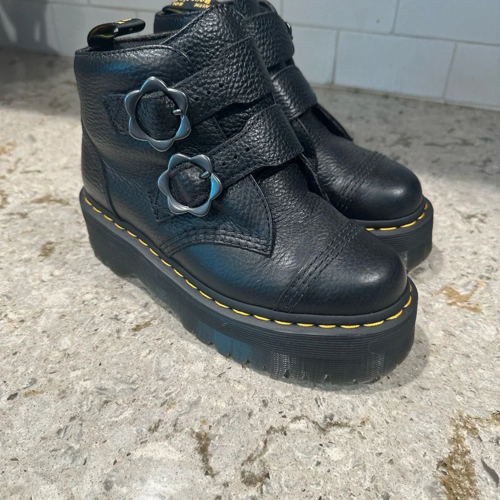 Dr. Martens | Shoes | Dr Martens Devon Flower Buckle Leather
